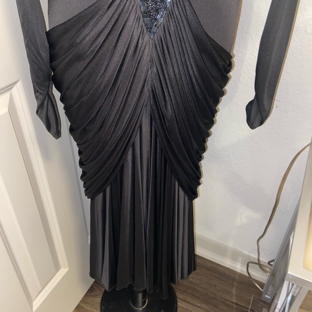 Vintage Tadashi Shoji mermaid ruch black d…_7
